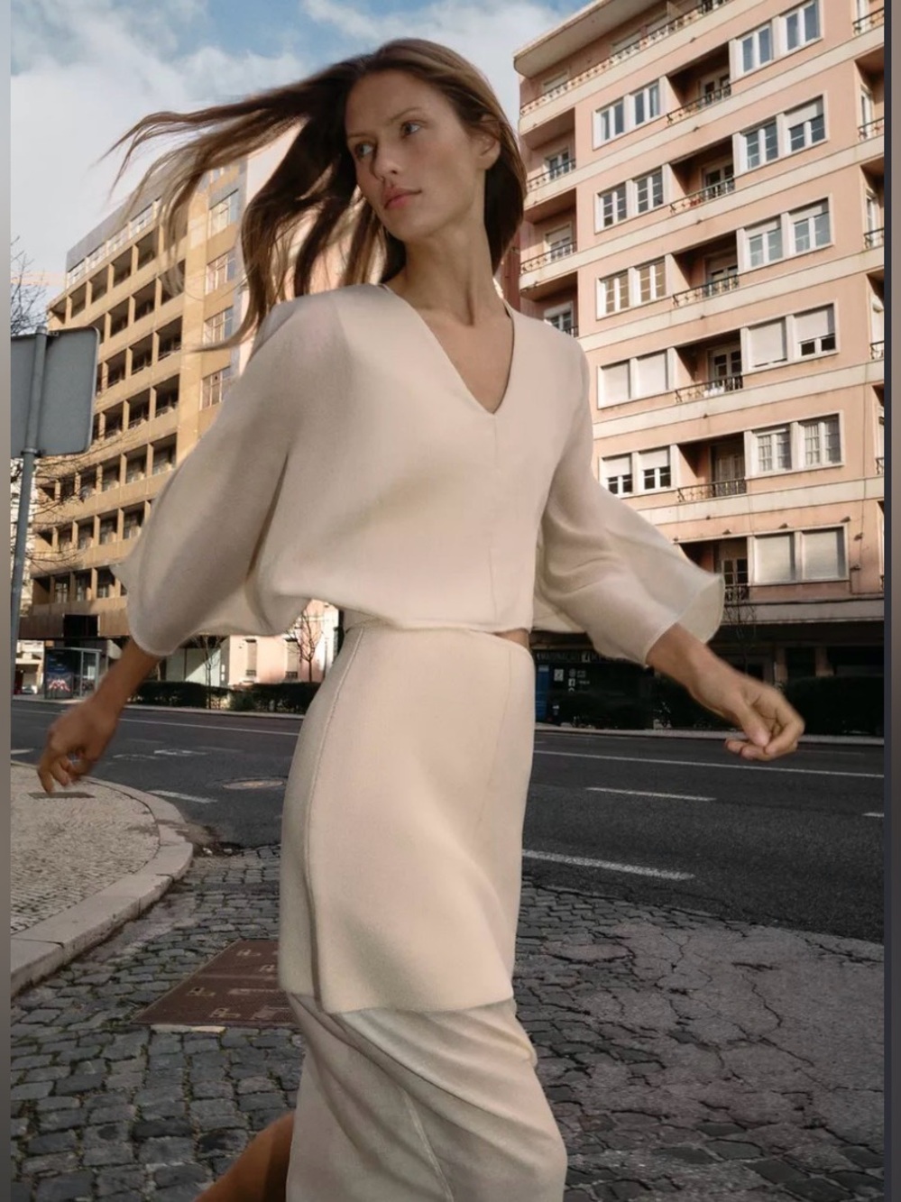 🔥🔥Zara Combined knit blouse top